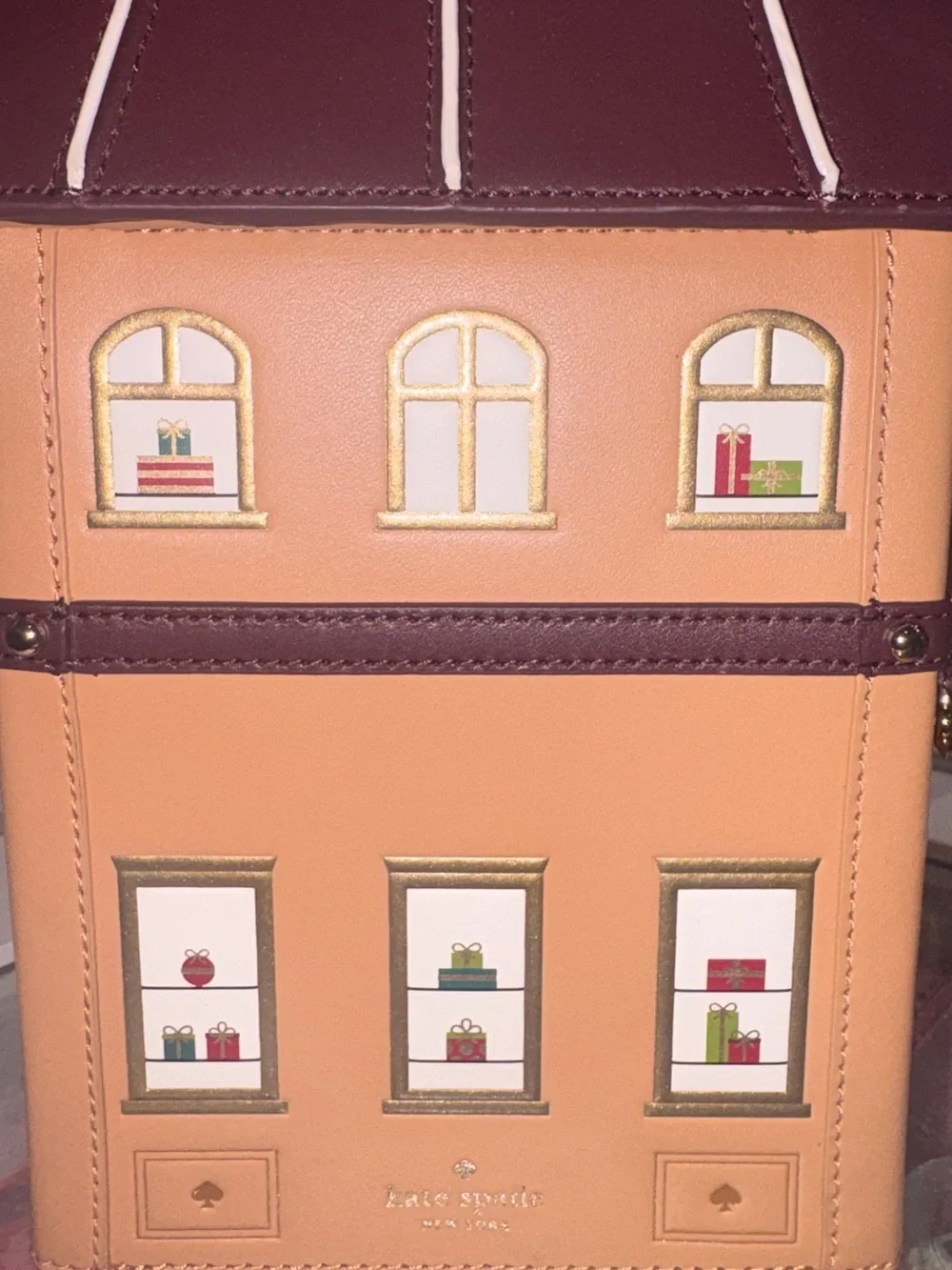 kate spade Tan and Red 'Kate's Toy Shop' Novelty Shoulder Bag